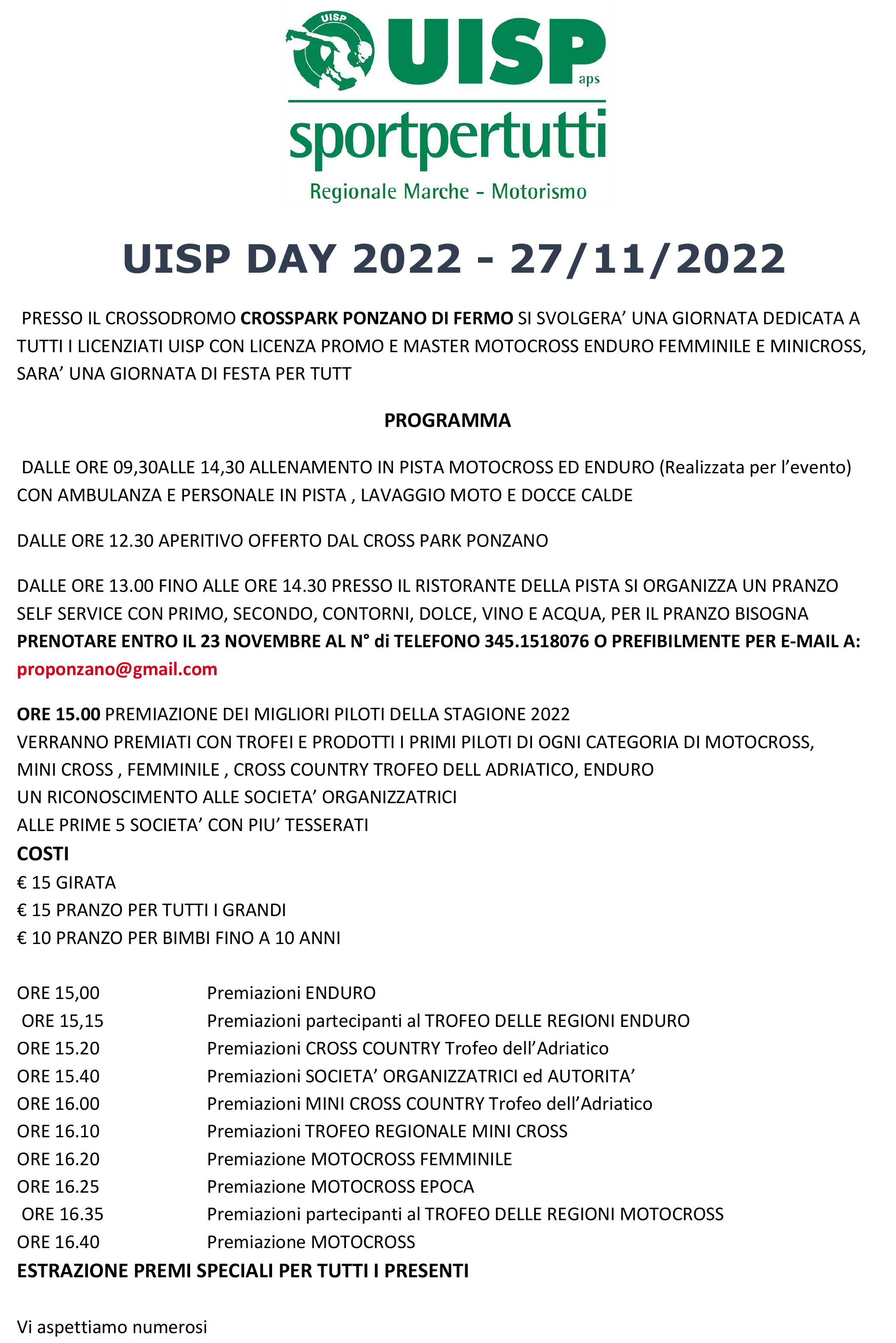 UISP-DAY-2022 programma
